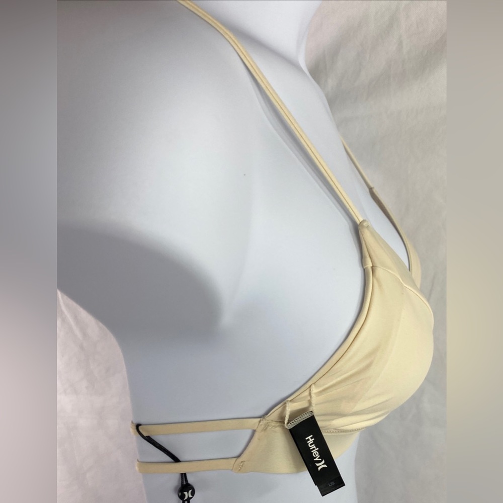 NWT Hurley Women's Large Quick Dry Bralette Surf Bikini Top Cream Straps New - Picture 4 of 15